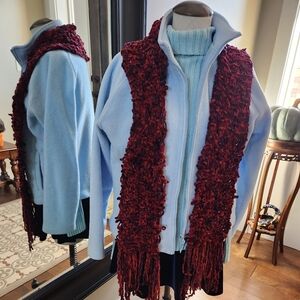 Etam Light Blue Zip Up Fleece Jacket Plus Size 14. Warm.  Scarf not included.